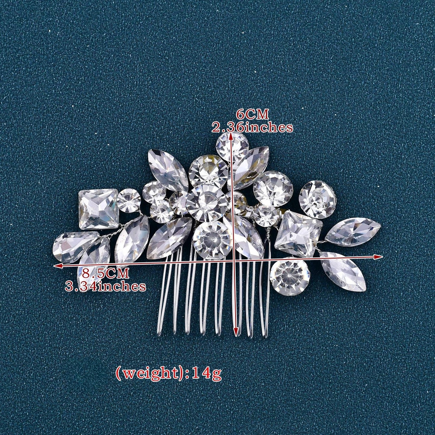 BRIDELLA BHP88 Rhinestone Hair Combs for Brides Women Headpiece Wedding Hair Accessories Bridal Hair Clips Festival Hair Ornament
