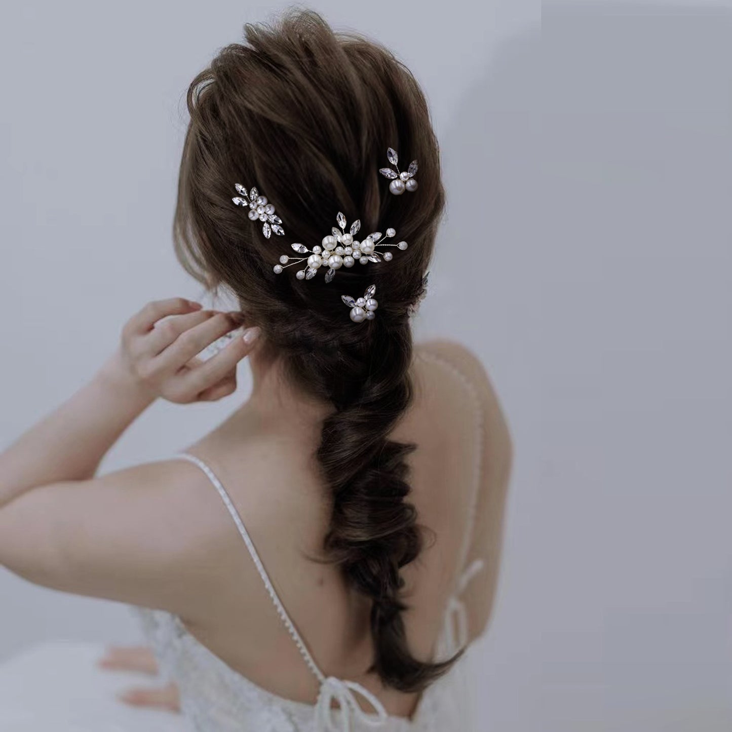 BRIDELLA BHP591 4 Pcs Rhinestone Hair Combs for Brides Women Headpiece Wedding Hair Accessories Bridal Hair Clips Festival Hair Ornament