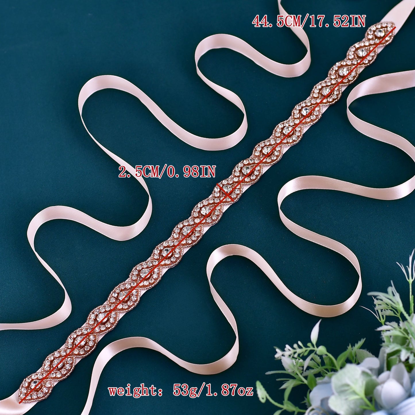 BRIDELLA BS28RG Wedding Belts Rose Gold Dress For Slimming And Waist Cinching