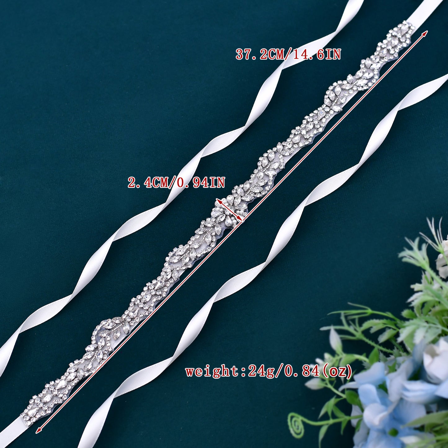 BRIDELLA BS32 Silver Bride Wedding Sparkling Diamond Belt Performance Costume