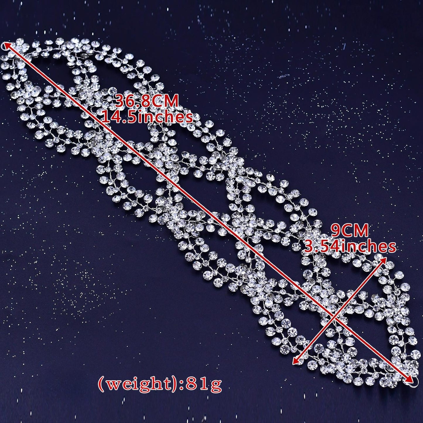 BRIDELLA BHP243 Rhinestone Wedding Headband Indian Women Tiara Headdress Handmade Wedding Hair Accessories Bridal Headpiece