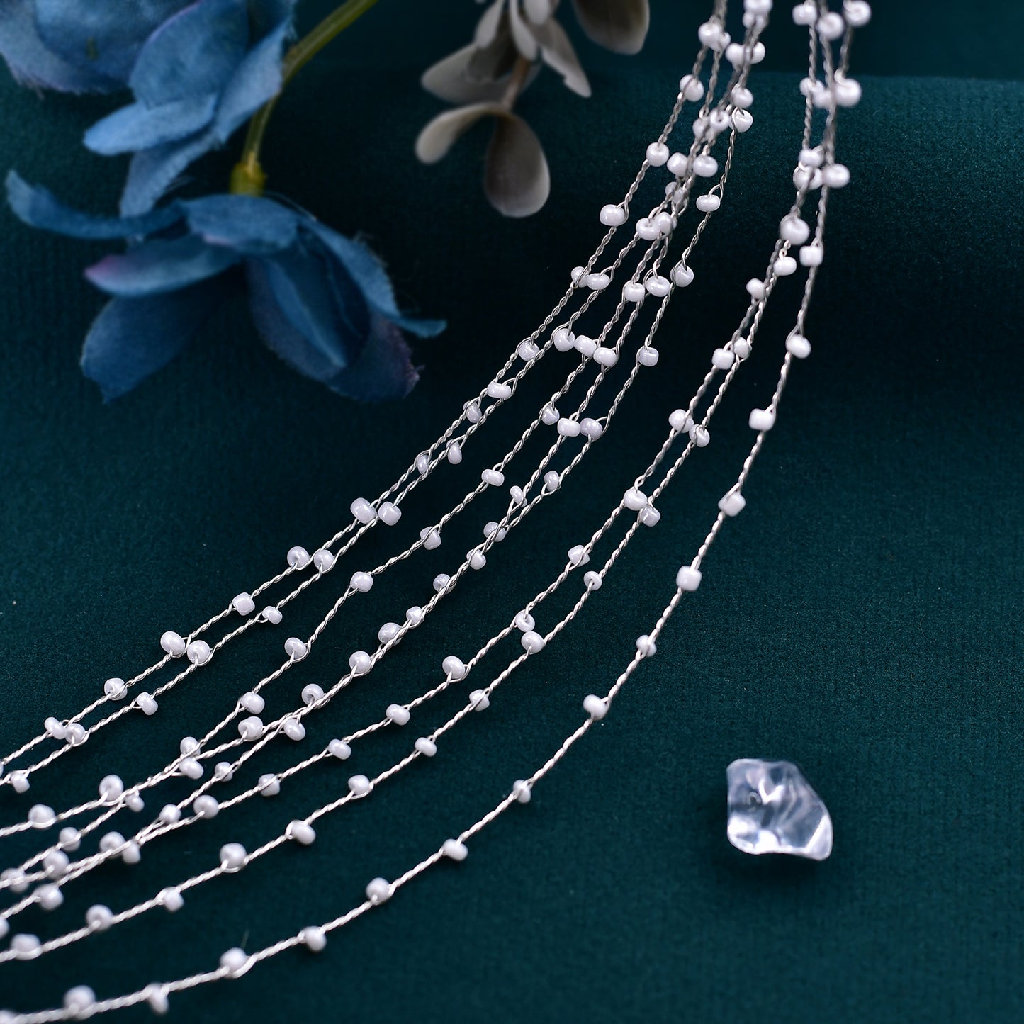 BRIDELLA BHP28 Beaded Hair Vine Bridal Wedding Hair Accessories Fashion Woman Banquet Headwear Bride Pearls Headband Silvery