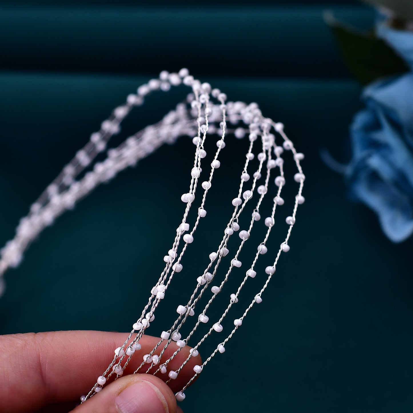 BRIDELLA BHP28 Beaded Hair Vine Bridal Wedding Hair Accessories Fashion Woman Banquet Headwear Bride Pearls Headband Silvery