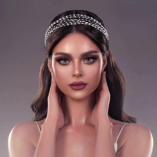 BHP28-S silver bead headband