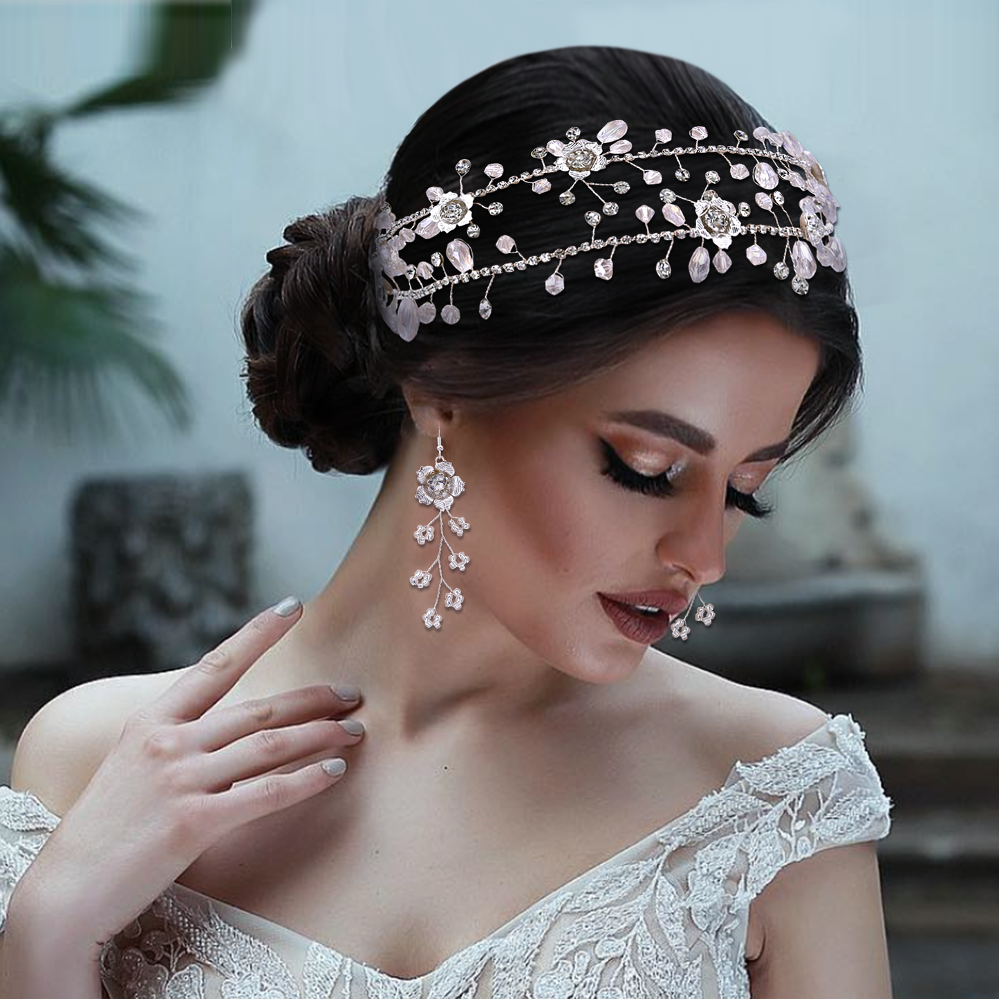 BRIDELLA BHP340 Crystal Bride Hair Accessories Headdress Wedding Forehead Chain Woman Headband Jewelry Bridal Hair Band