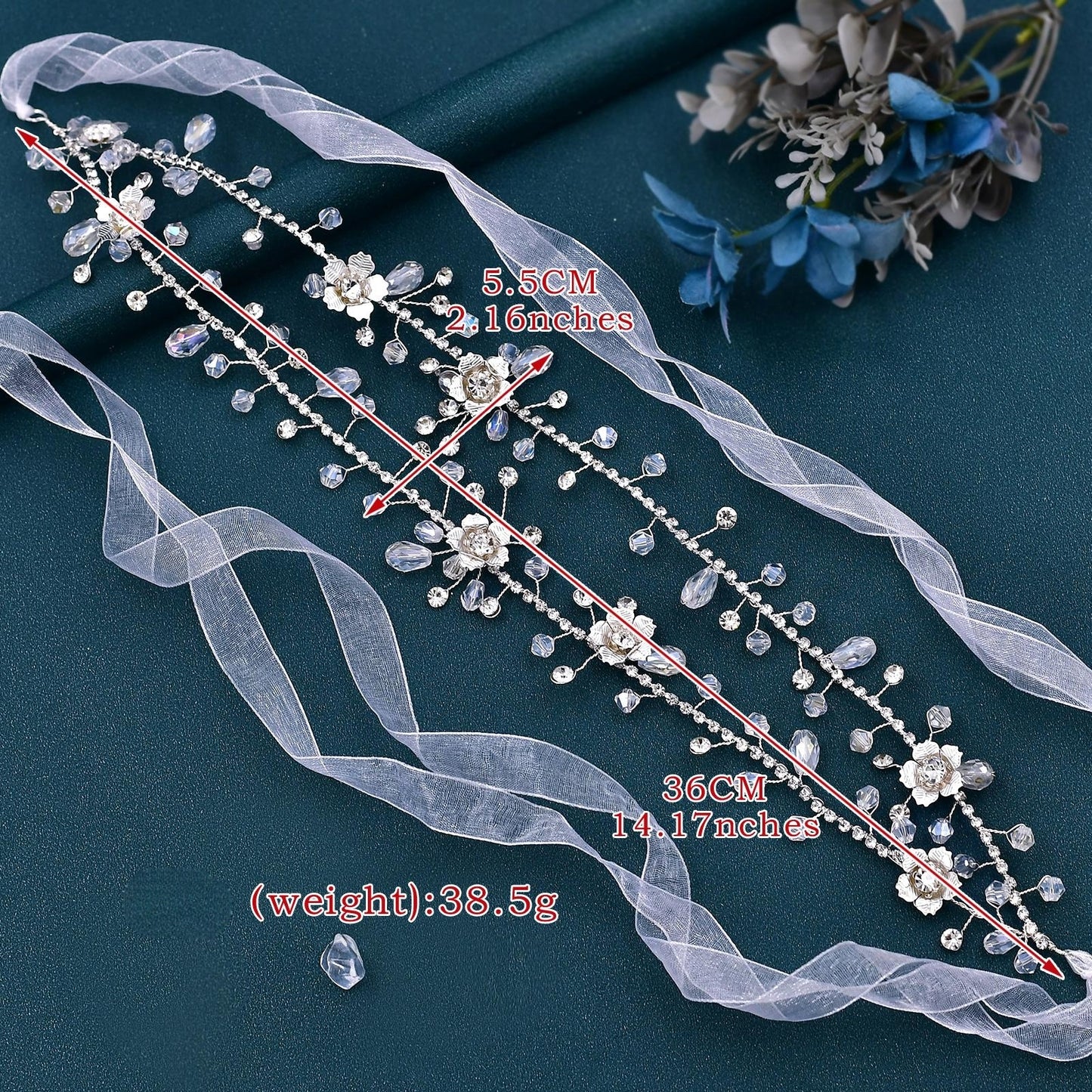 BRIDELLA BHP340 Crystal Bride Hair Accessories Headdress Wedding Forehead Chain Woman Headband Jewelry Bridal Hair Band