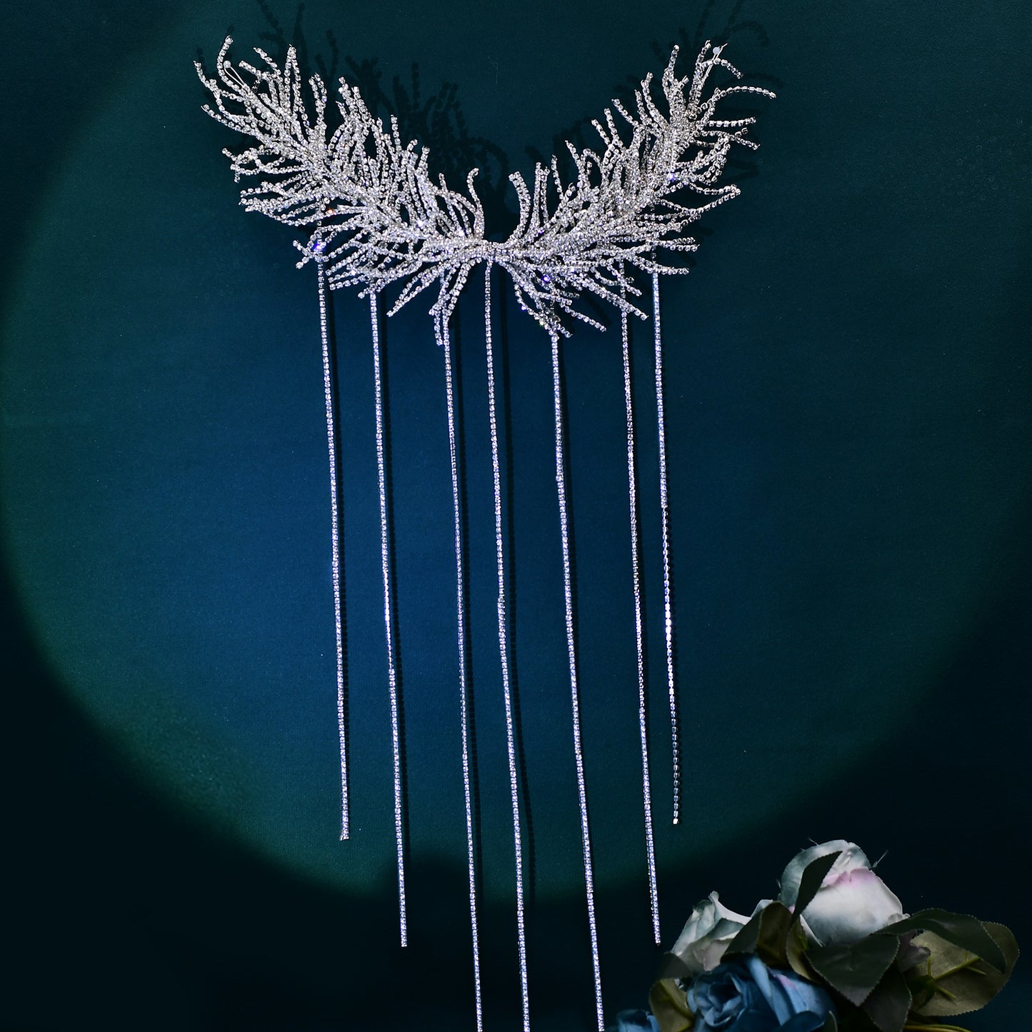 BRIDELLA BHP639 Tassels Bridal Headband Handmade Drill Chain Headpiece Wedding Hair Accessories Woman Bride Headpiece for Party