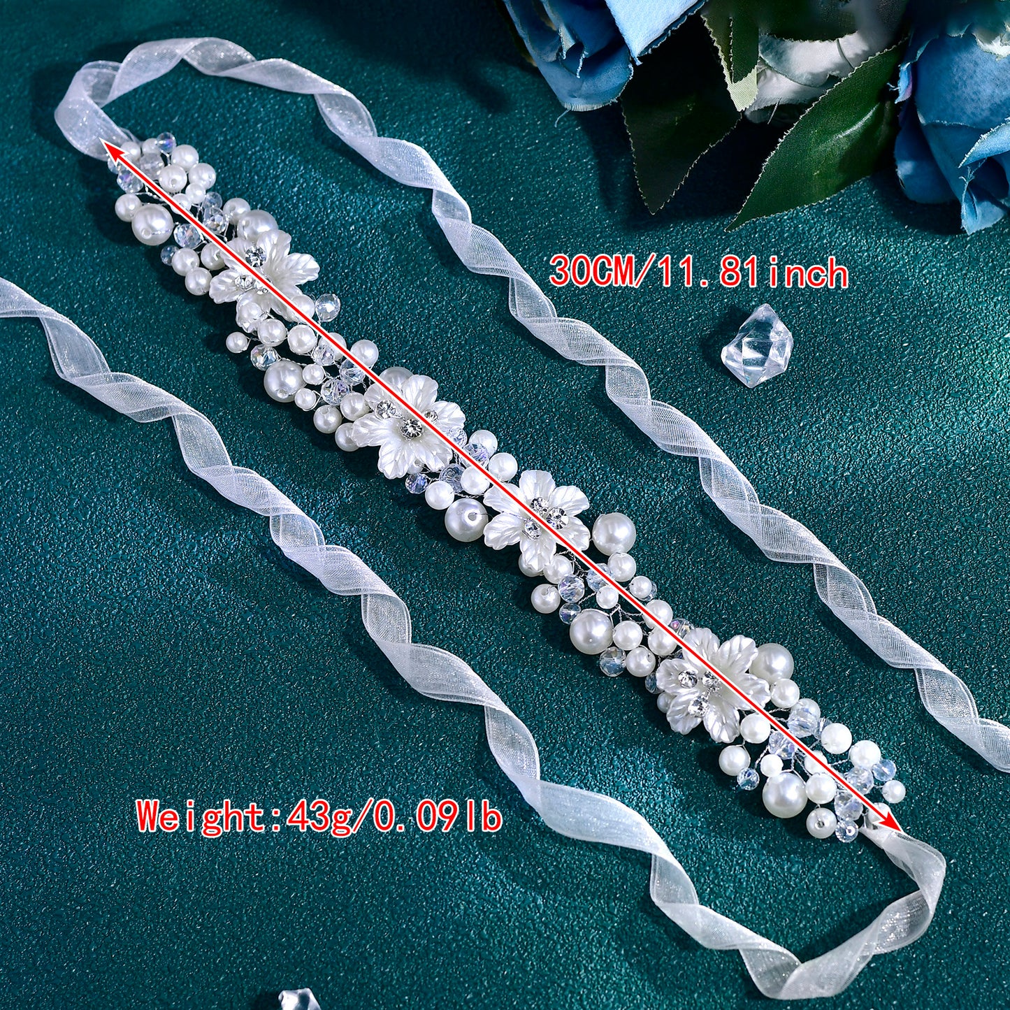 BRIDELLA BHP796 Elegant Pearl Bridal Headbands Crystal Crown Tiara Headwear Wedding Headband Bride Banquet Headdress Accessories
