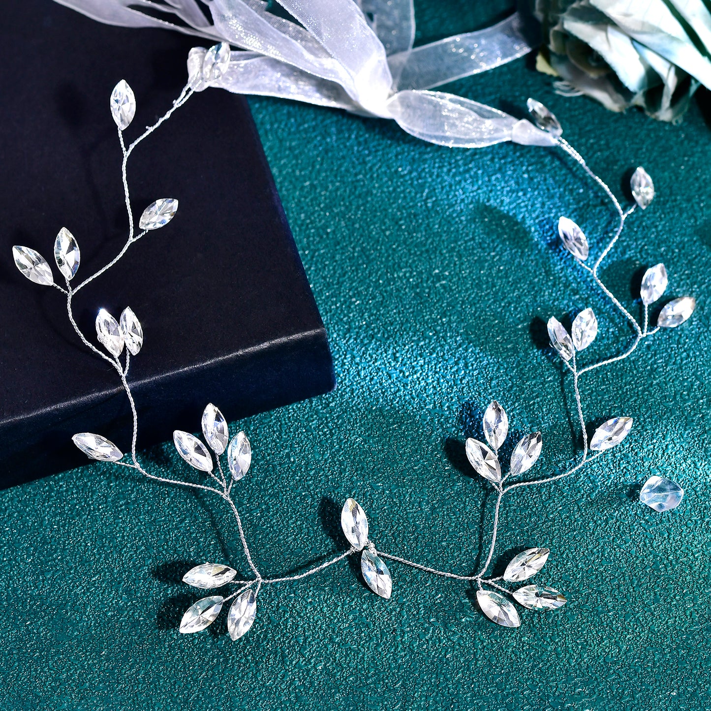 BRIDELLA BHP838 Bride Wedding Headbands Designs Simple Rhinestone Chain Hairbands Handmade Headpiece Hair Jewelry Accessories