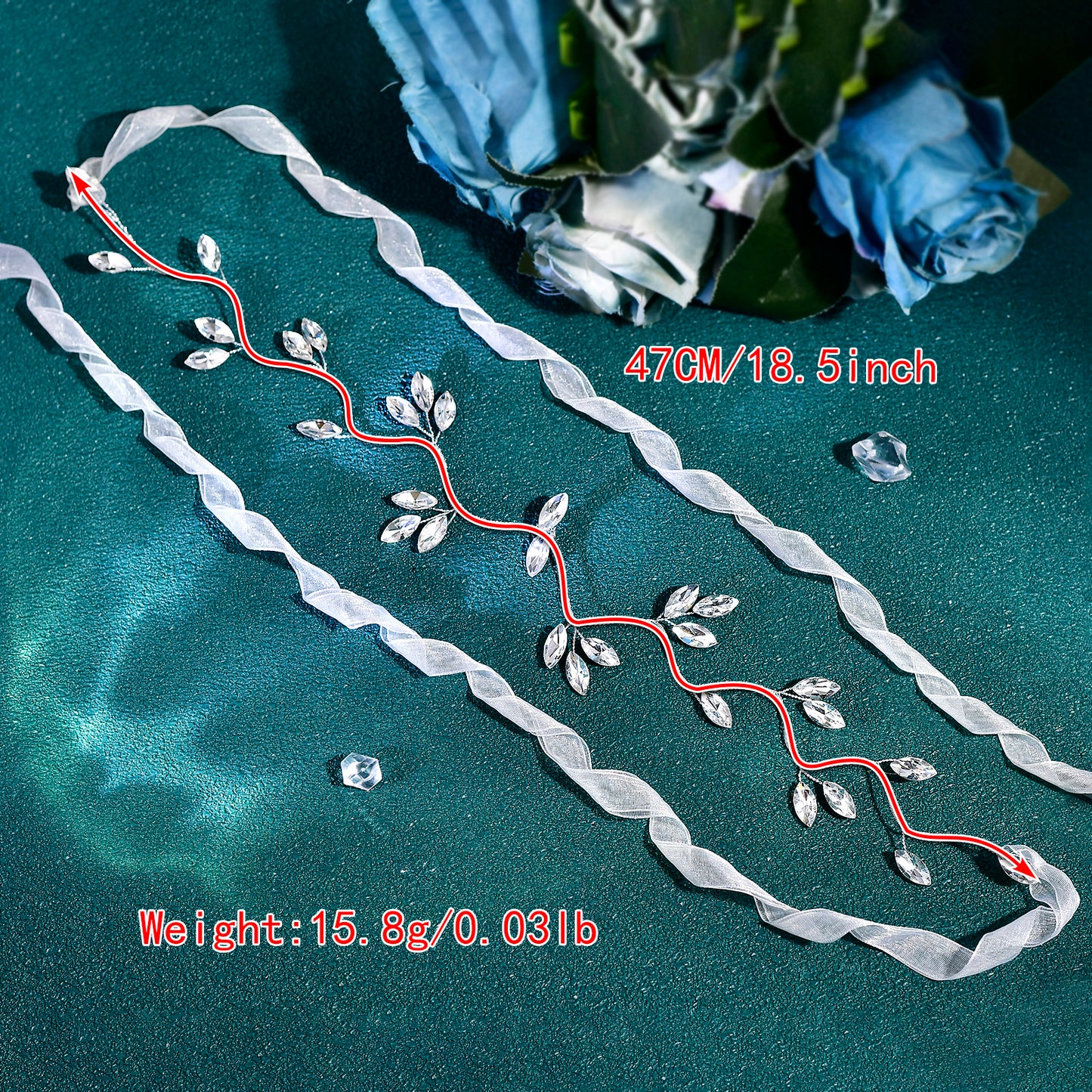 BRIDELLA BHP838 Bride Wedding Headbands Designs Simple Rhinestone Chain Hairbands Handmade Headpiece Hair Jewelry Accessories