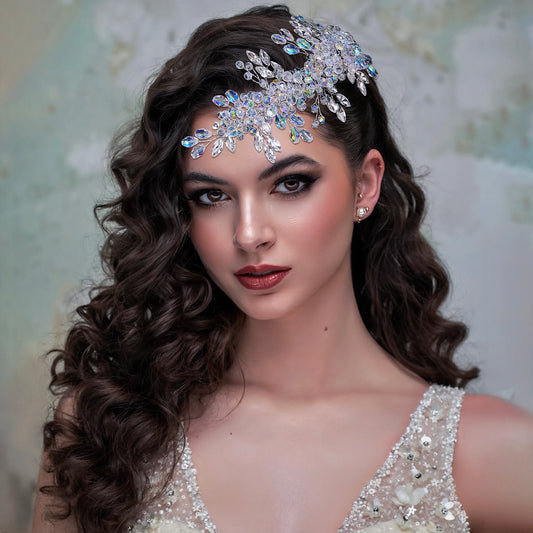 BHP882-S silver rhinestone crystal headband