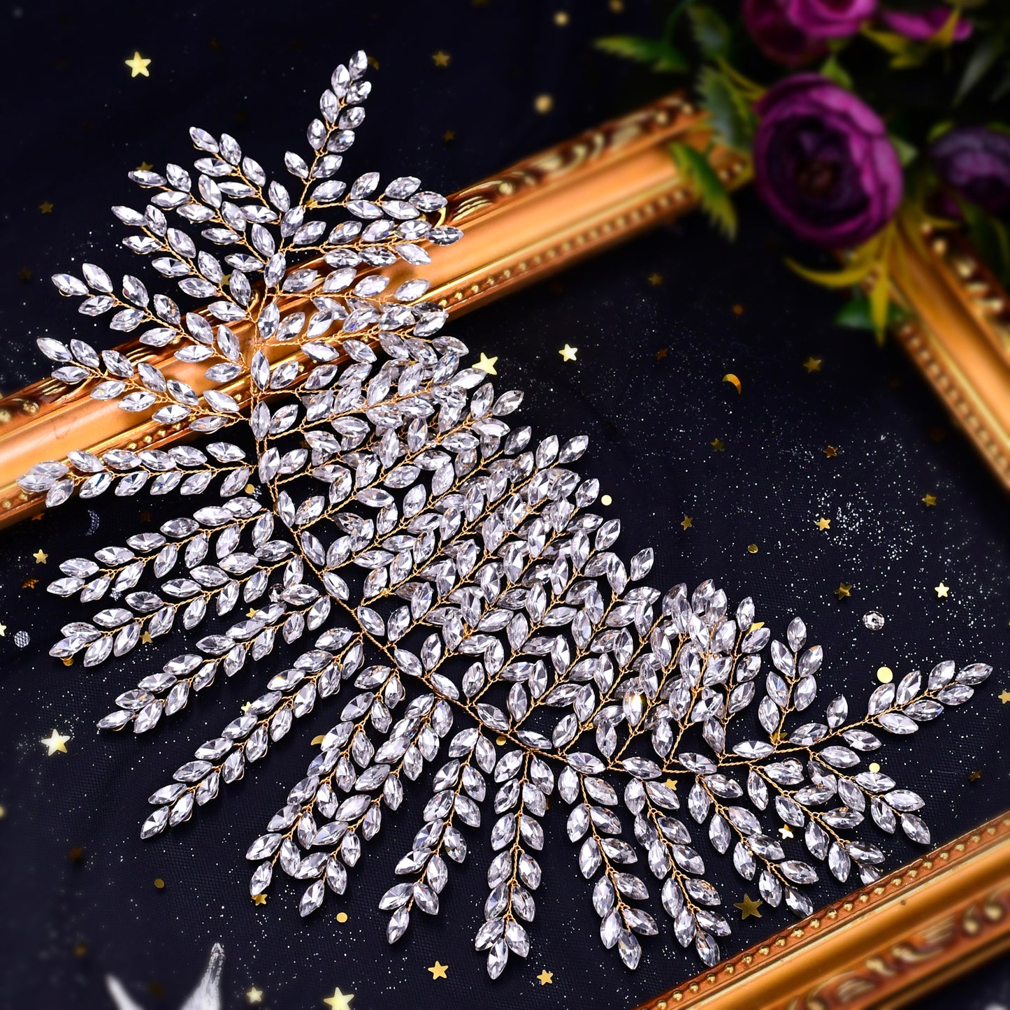 BRIDELLA BHP238 Wedding Hair Accessories Rhinestone Bridal Headband Elegant Women Tiara and Crown Girls Gifts Headdress for Party