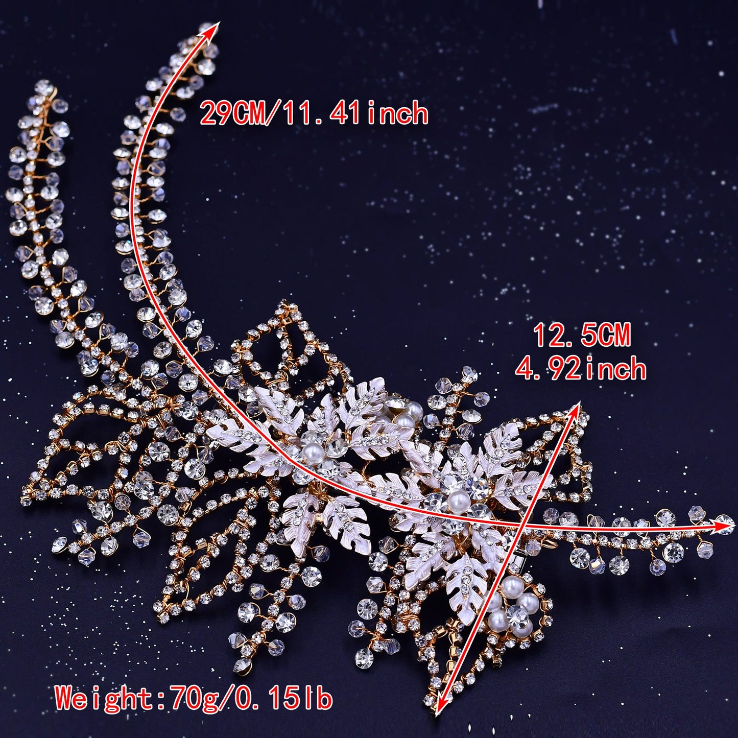 BRIDELLA BHP254 Wedding Hair Accessories Rhinestone Tiara Bridal Headdress Pageant Crown Woman Hair Clip Bridal Hairpin for Party