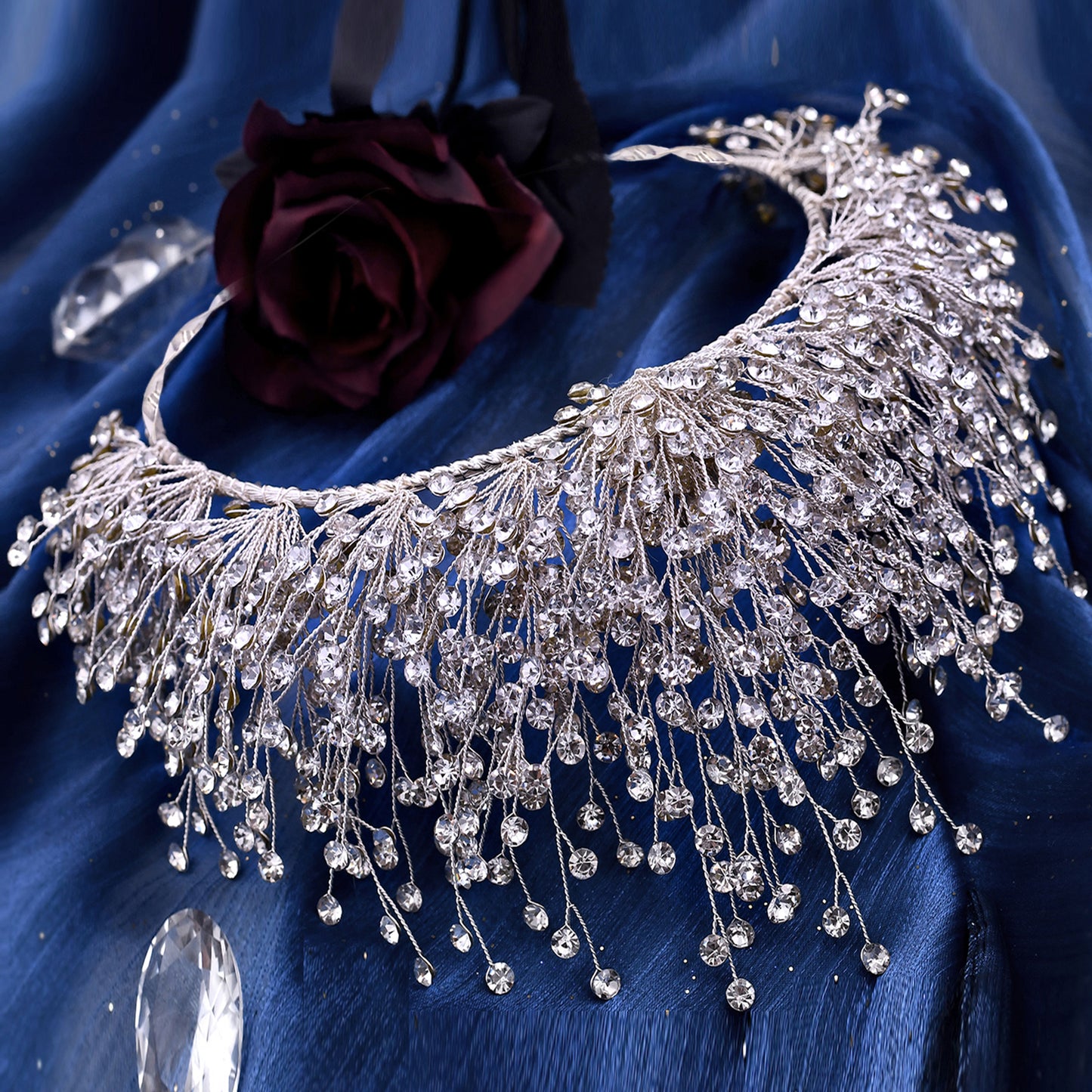 BRIDELLA BHP193 Bride Crown Bridal Tiara Wedding Hair Crown Bride Crown Bridal Wedding Hair Jewelry Princess Diadem Accessories