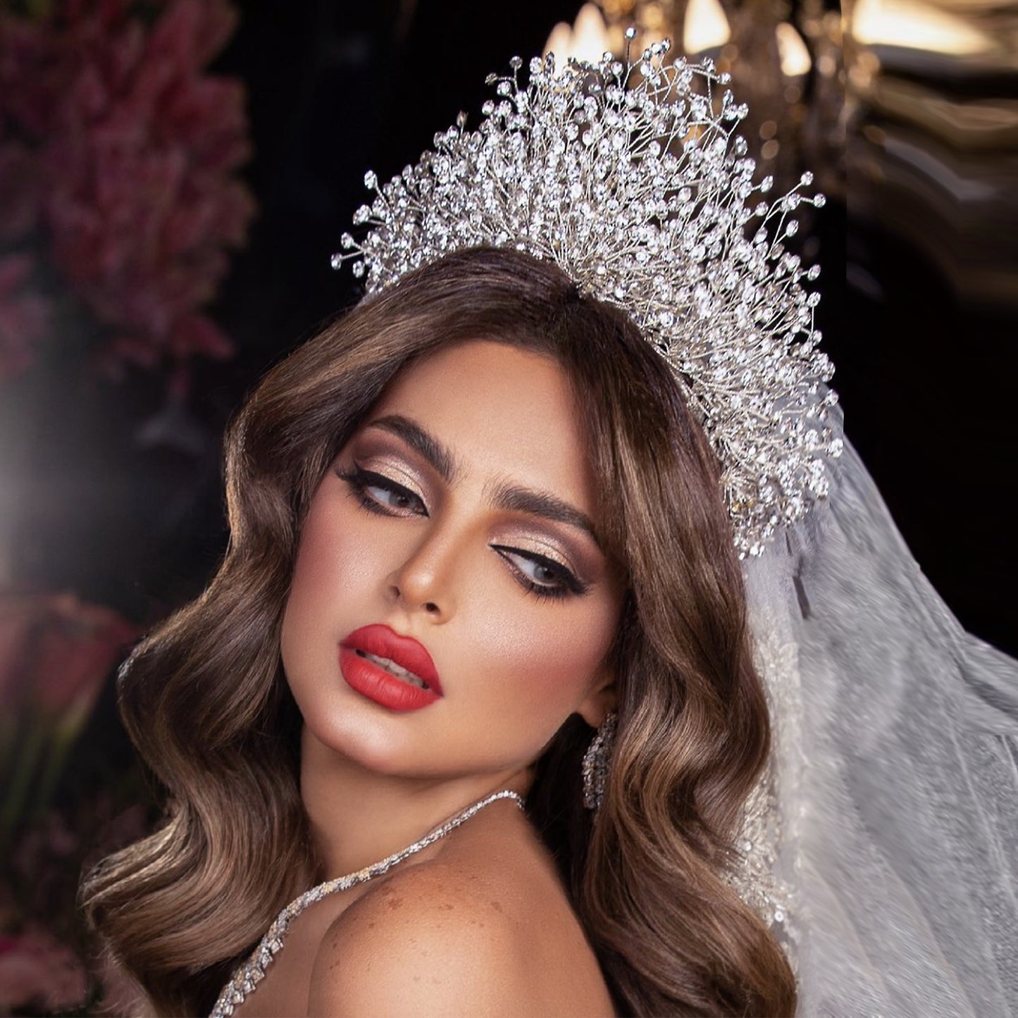 BRIDELLA BHP193 Bride Crown Bridal Tiara Wedding Hair Crown Bride Crown Bridal Wedding Hair Jewelry Princess Diadem Accessories