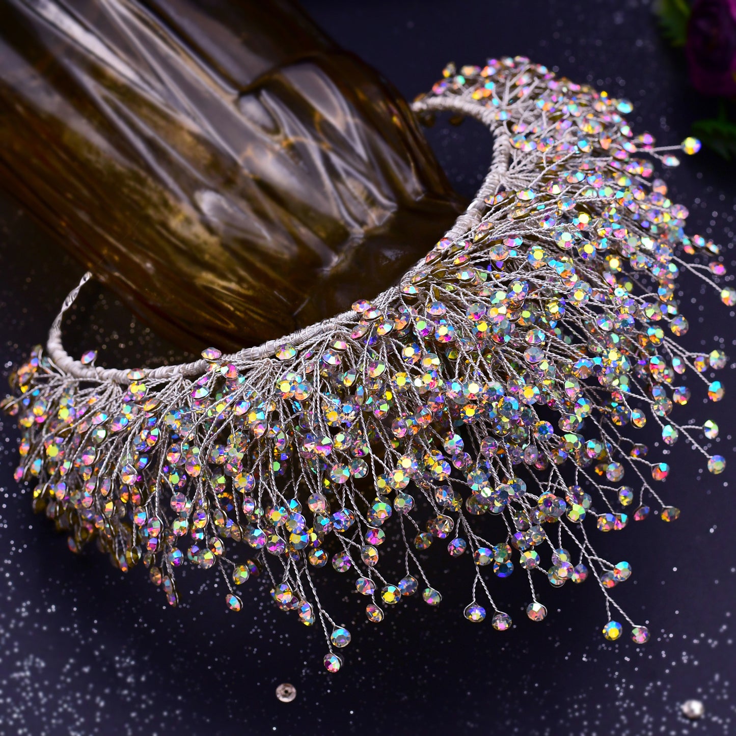 BRIDELLA BHP193 Bride Crown Bridal Tiara Wedding Hair Crown Bride Crown Bridal Wedding Hair Jewelry Princess Diadem Accessories