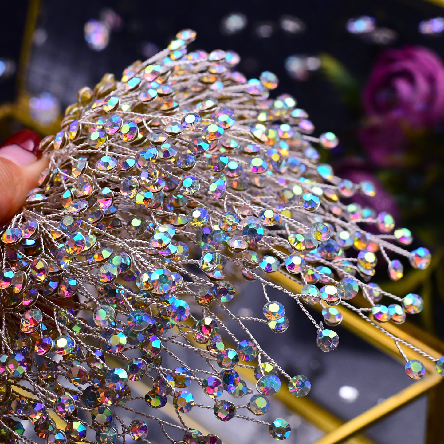 BRIDELLA BHP193 Bride Crown Bridal Tiara Wedding Hair Crown Bride Crown Bridal Wedding Hair Jewelry Princess Diadem Accessories