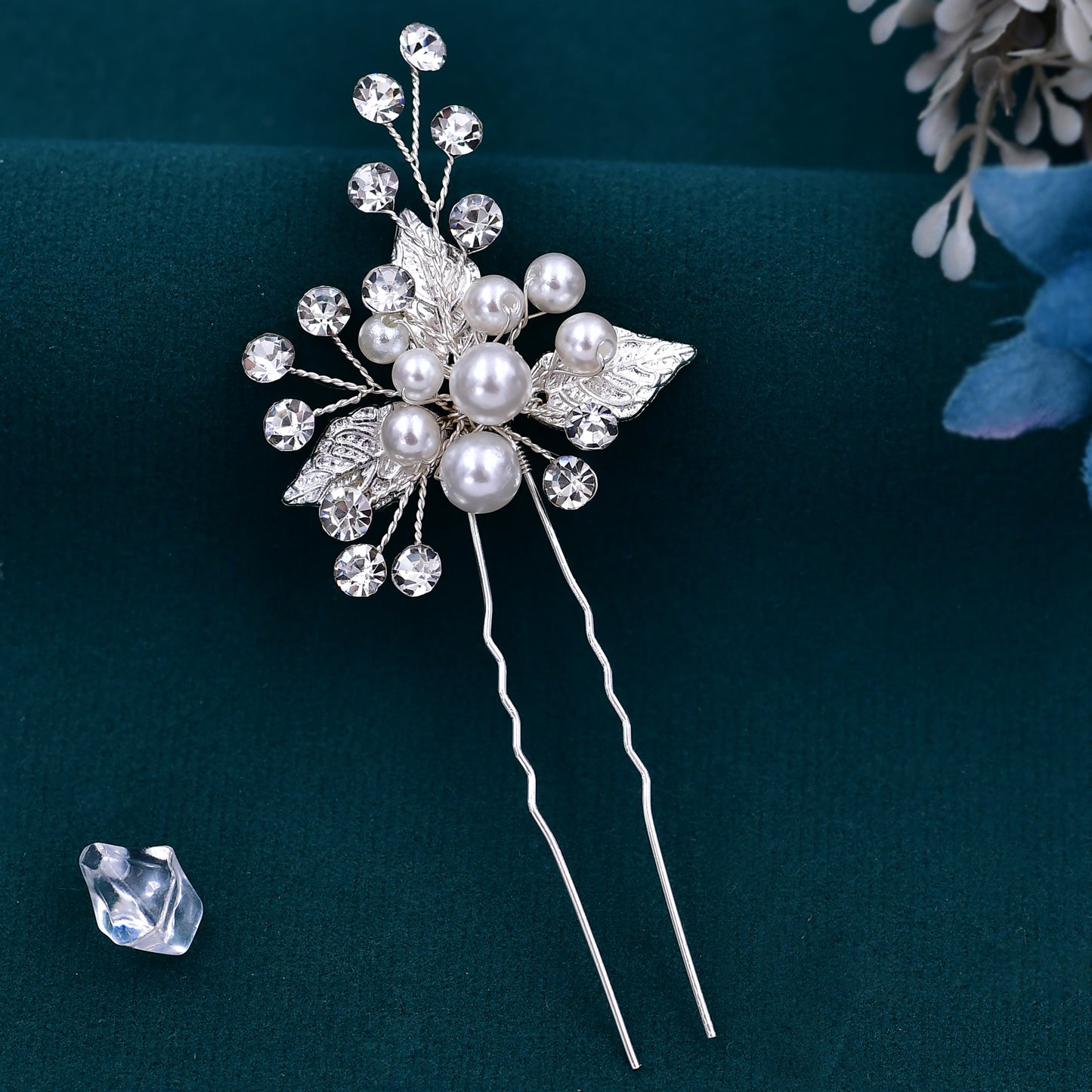 BRIDELLA BHP133-G Three Hairpins Set Bridal Hhair Accessories Wedding Hair Accessories Handmade Bead and Diamond Headpieces