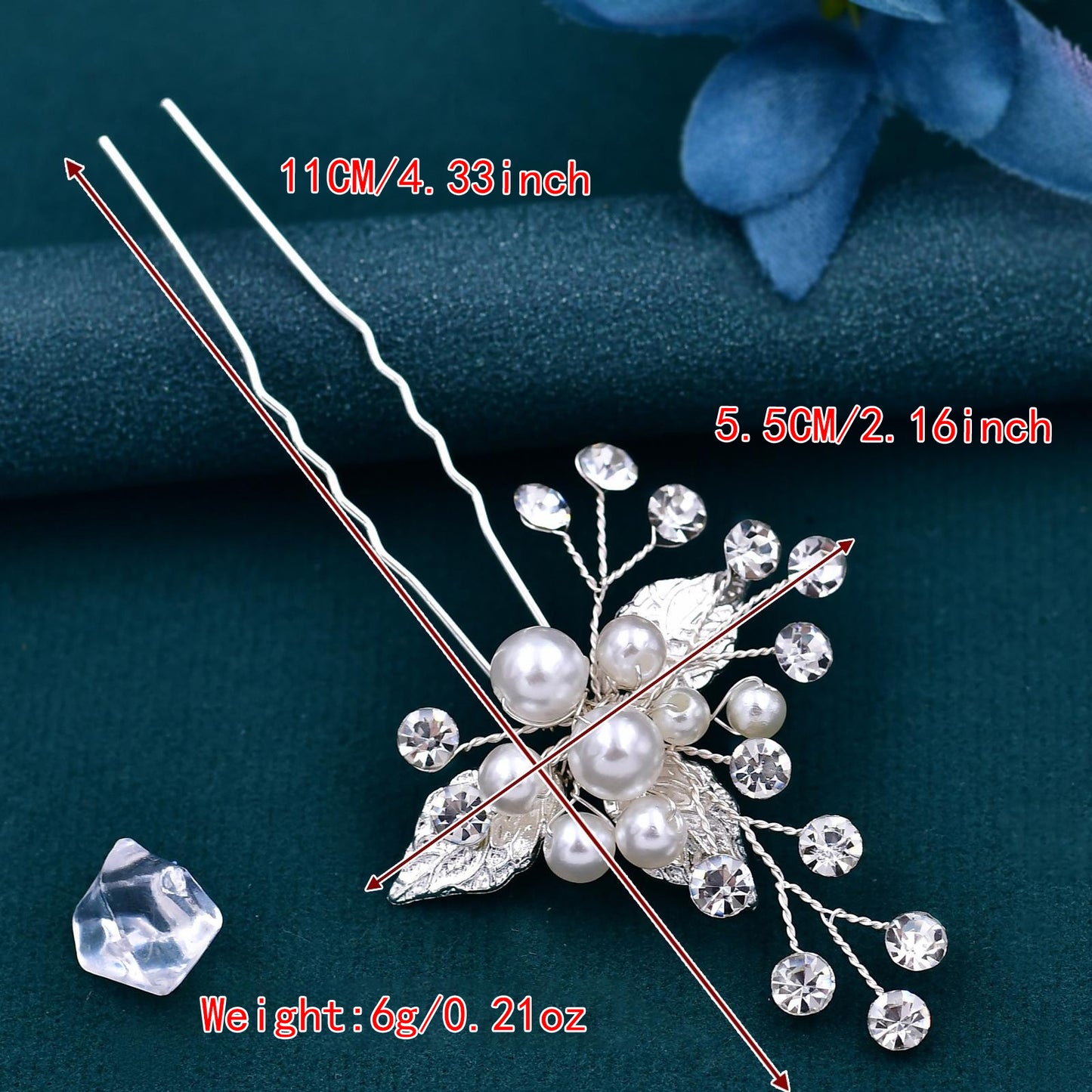 BRIDELLA BHP133-G Three Hairpins Set Bridal Hhair Accessories Wedding Hair Accessories Handmade Bead and Diamond Headpieces