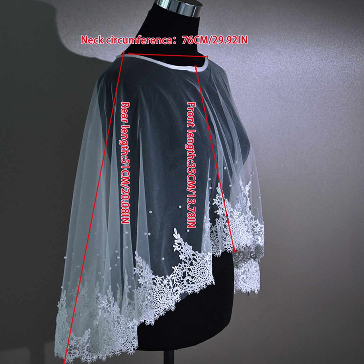 BRIDELLA BMG32 1pcs Women's Shawl Waistcoat Cape Edge Lace Faux Pearl Decoration Cover Arms Suitable For Party Evening Dress Matching