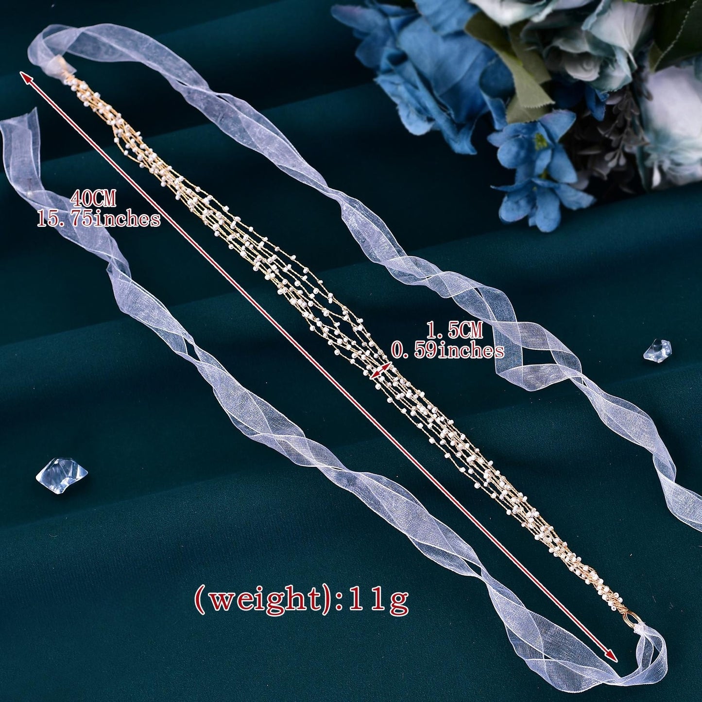 BRIDELLA BHP28 Beaded Hair Vine Bridal Wedding Hair Accessories Fashion Woman Banquet Headwear Bride Pearls Headband Silvery