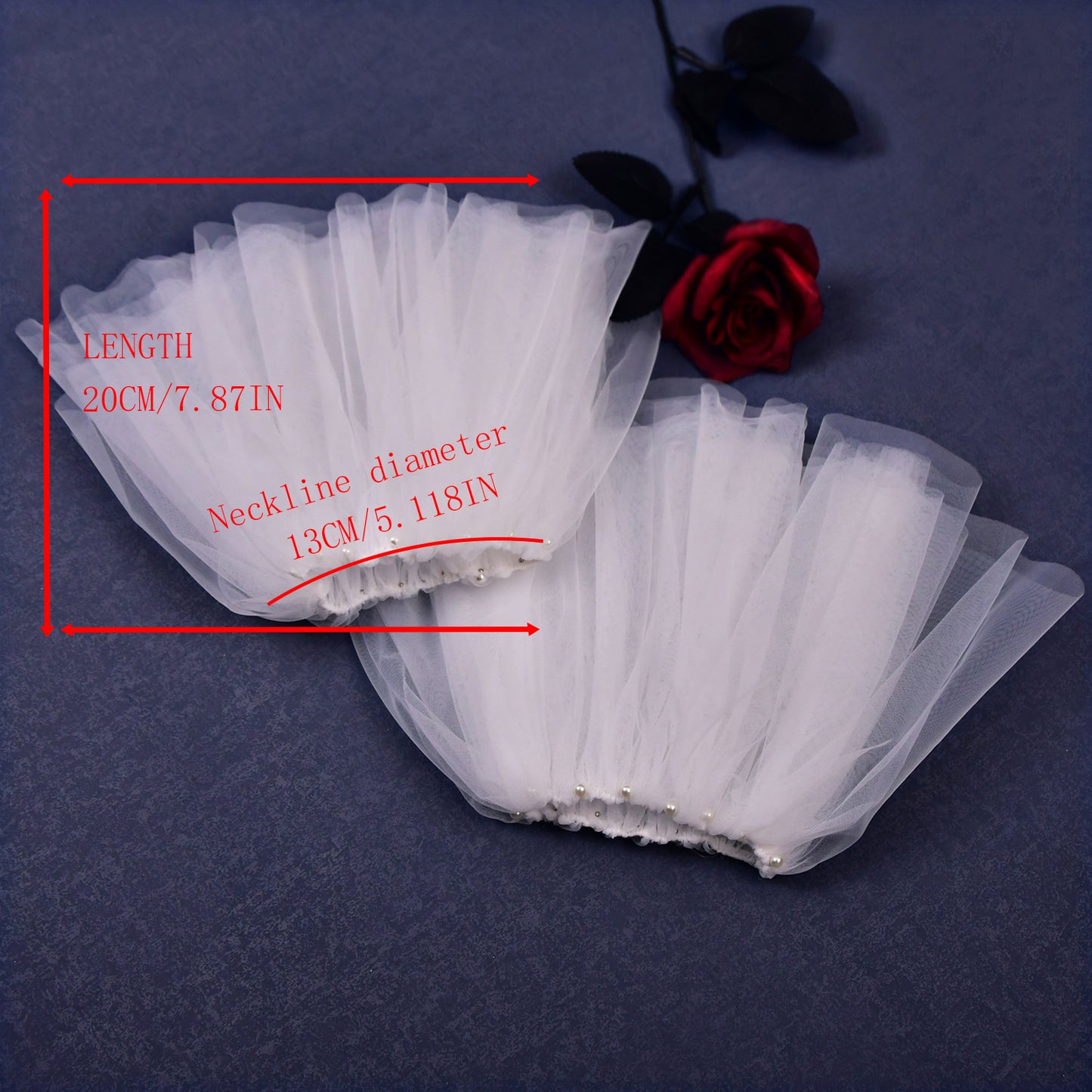 VG82-I white pearl mesh shawl