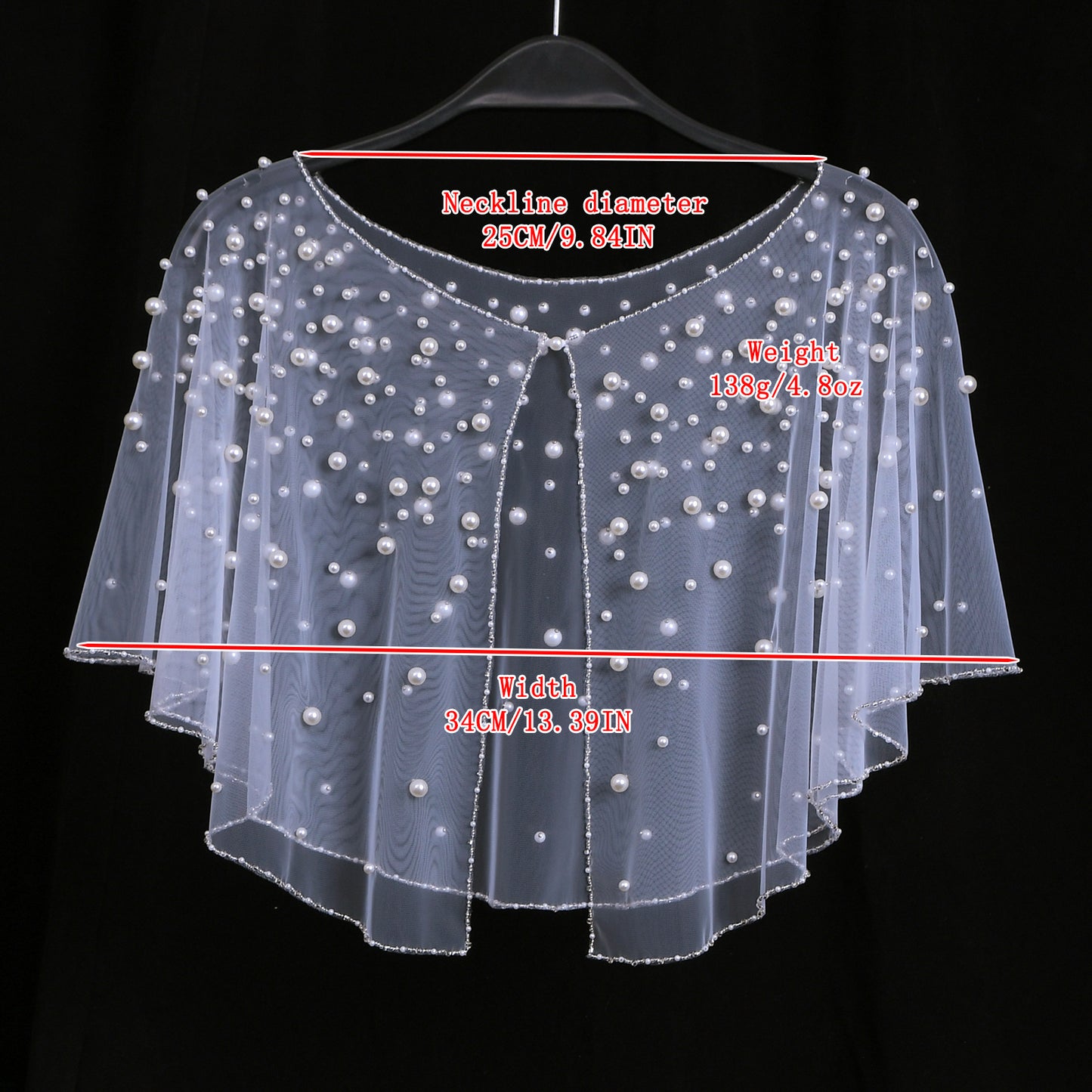 VG31-W white pearl mesh shawl