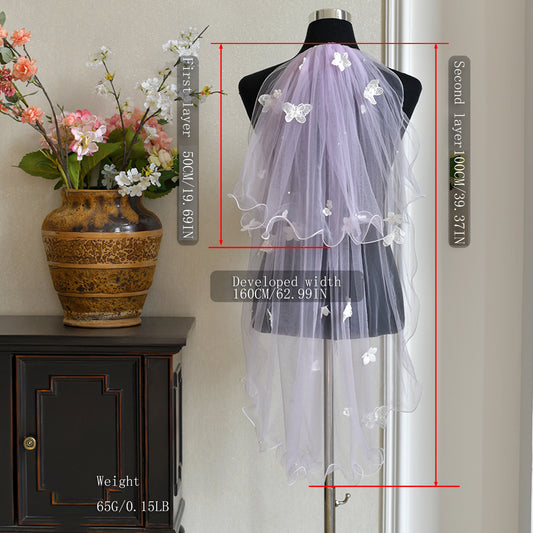 M173-ZYI purple mesh veil