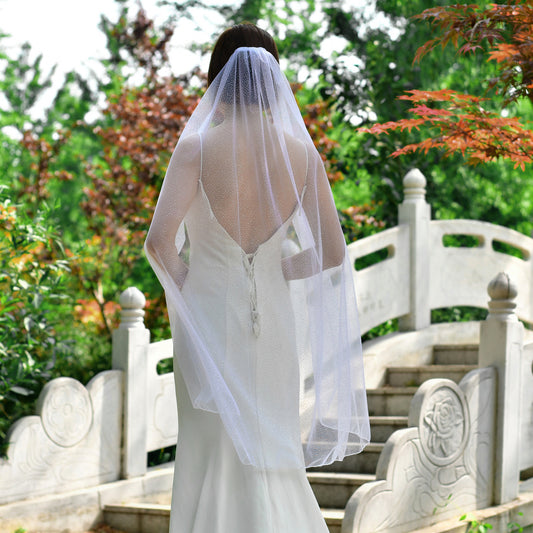 V100-WY1 white mesh veil