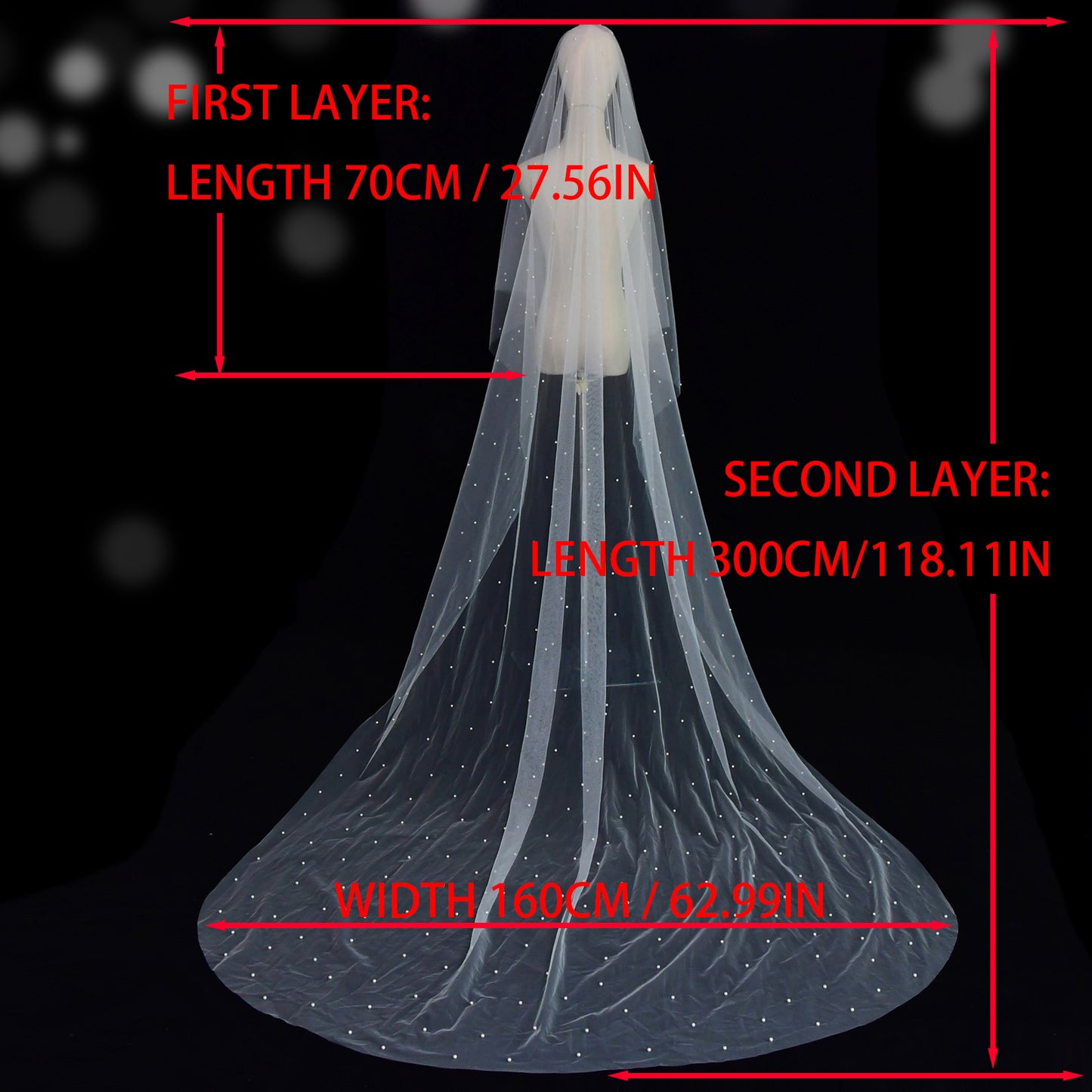 V114-IY2.5 white mesh veil