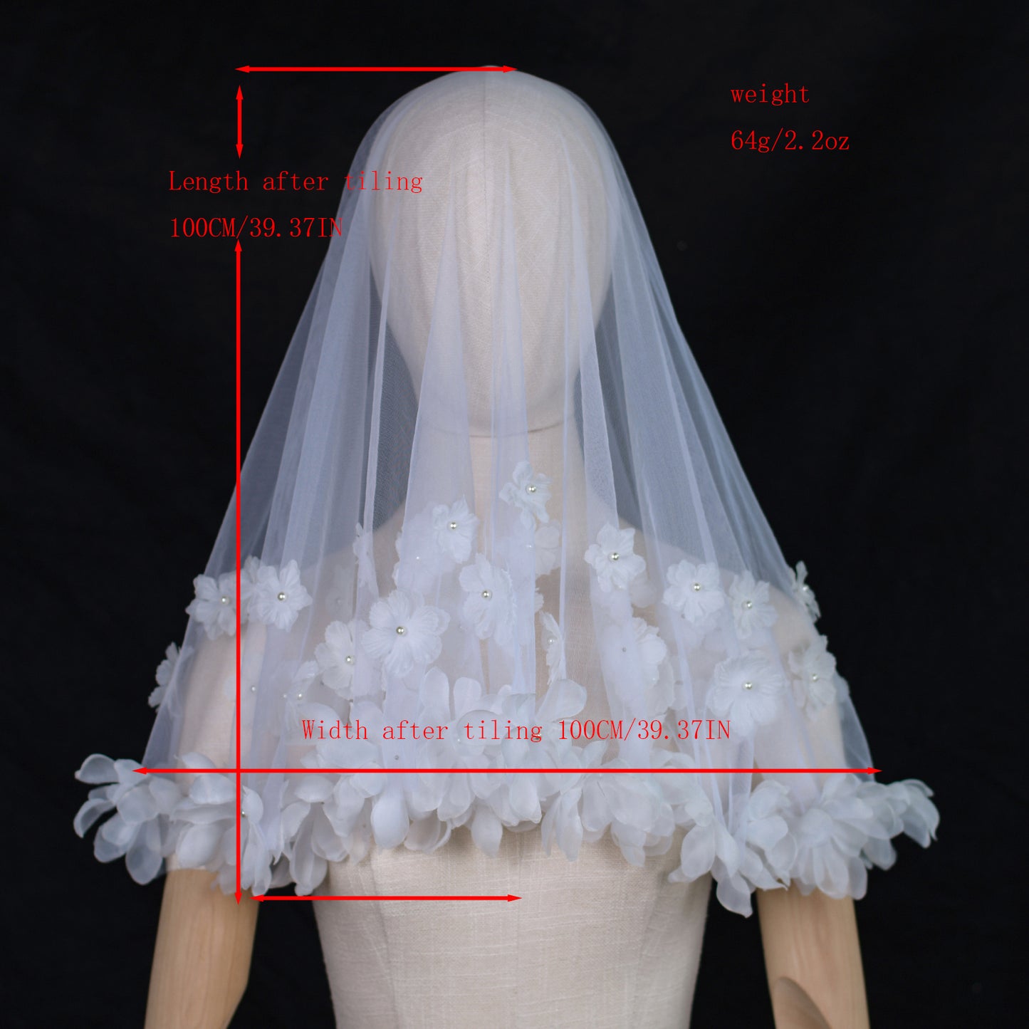 V230-I ivory mesh veil