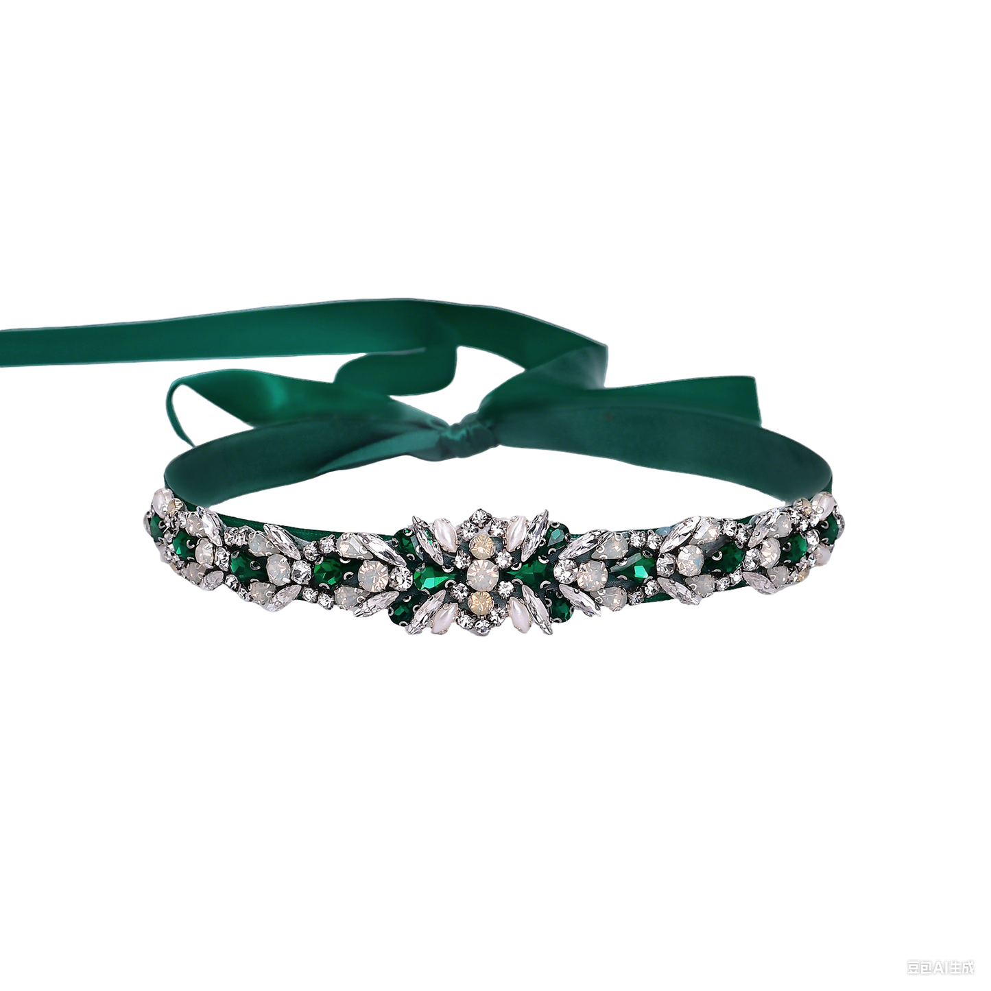 BS57KL green rhinestone belt