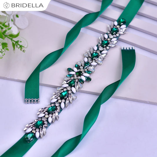 BS476KL green rhinestone belt