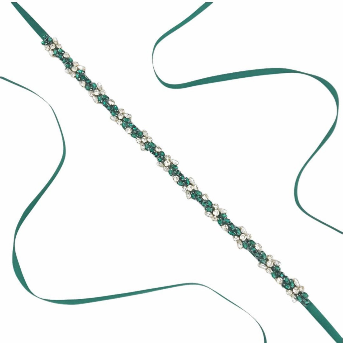 BS437KL emerald rhinestone belt