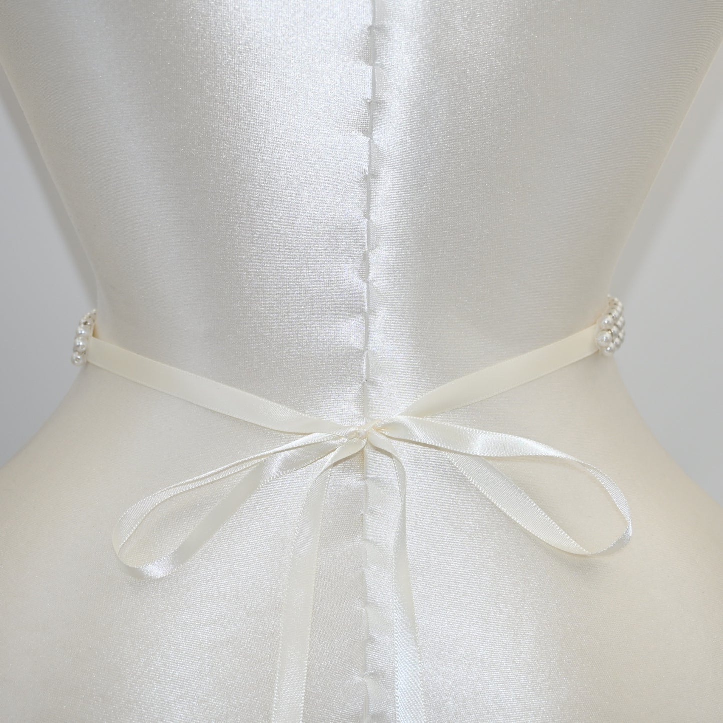 Bridella BS134 Off White Rhinestone & Pearl Belt