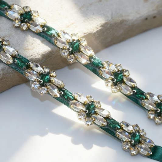 Bridella BS333GKL Green Rhinestone Belt