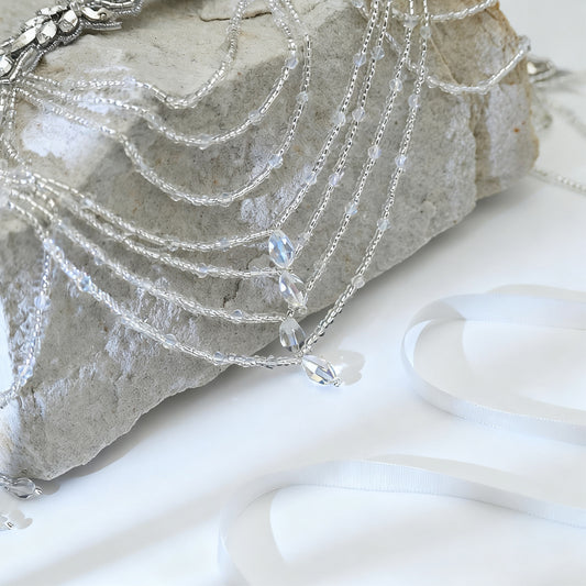 Bridella BS08 Off White Rhinestone Belt