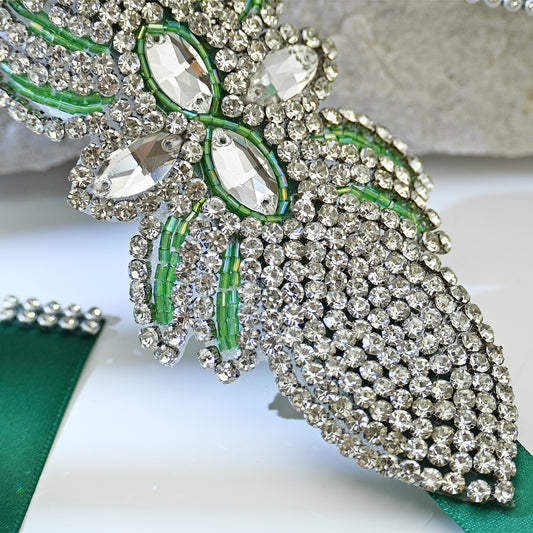 Emerald Green Rhinestone Bridal Sash Wedding Dress Belt – Bridella BS152KL