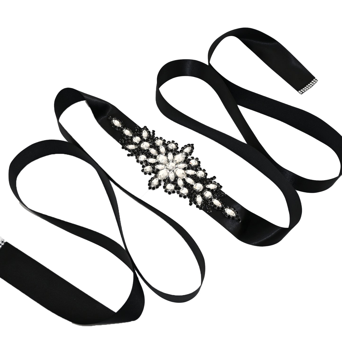 Bridella BS01B Black Rhinestone Belt