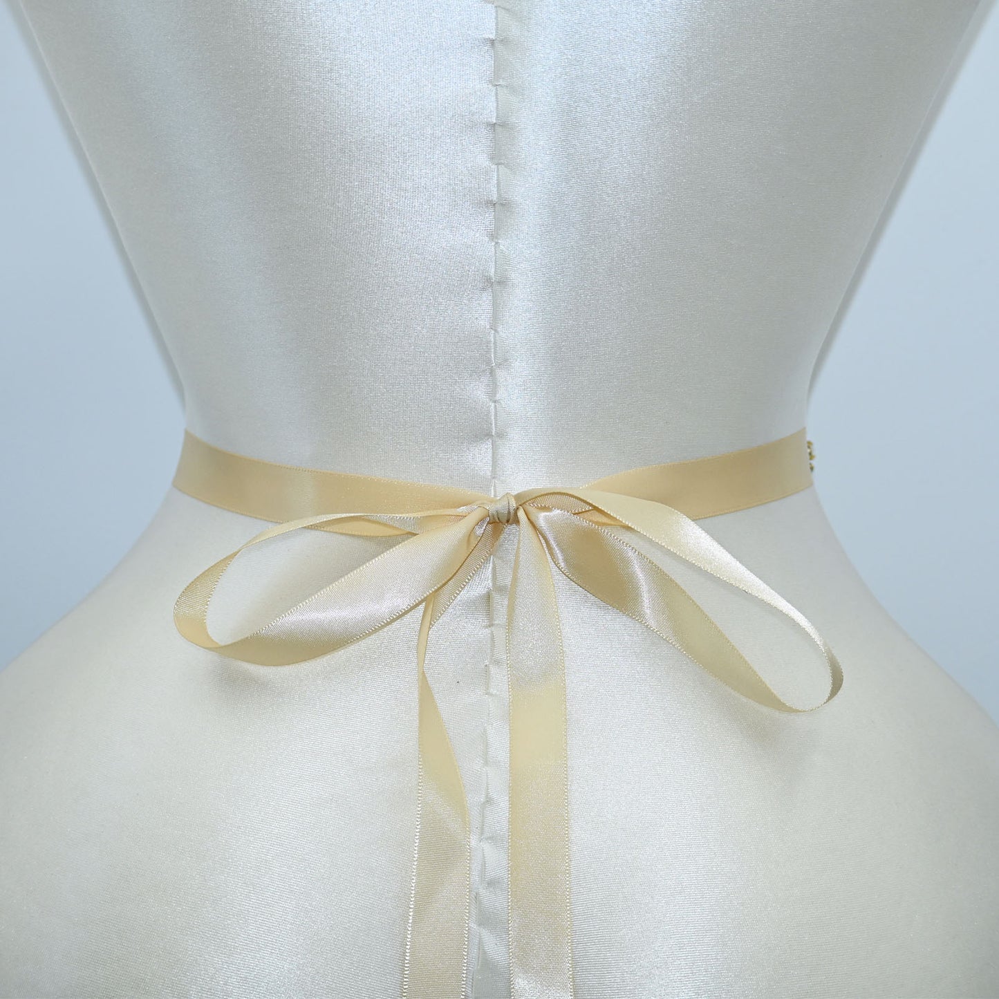 Bridella BS269G-D-Champagne Ribbon Gold Rhinestone Belt