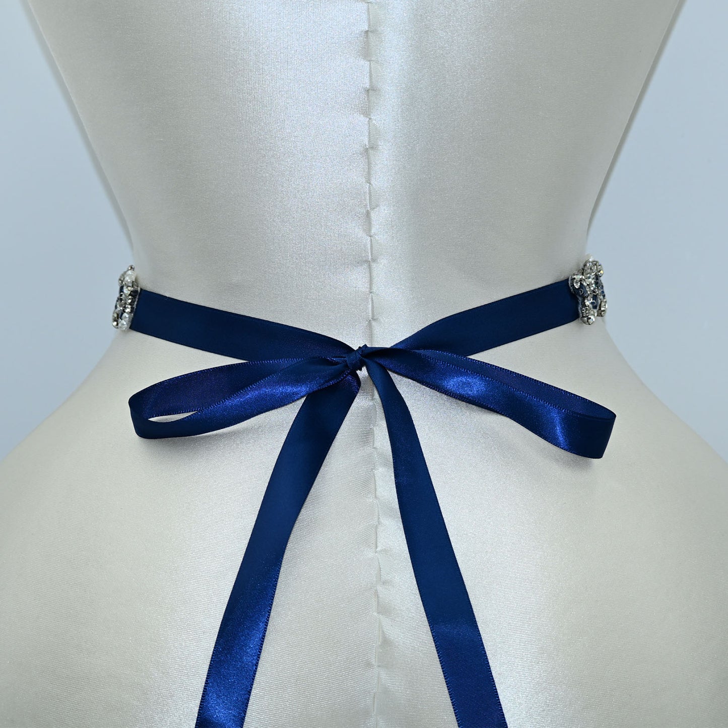 Bridella BS100ML Navy Rhinestone & Pearl Belt