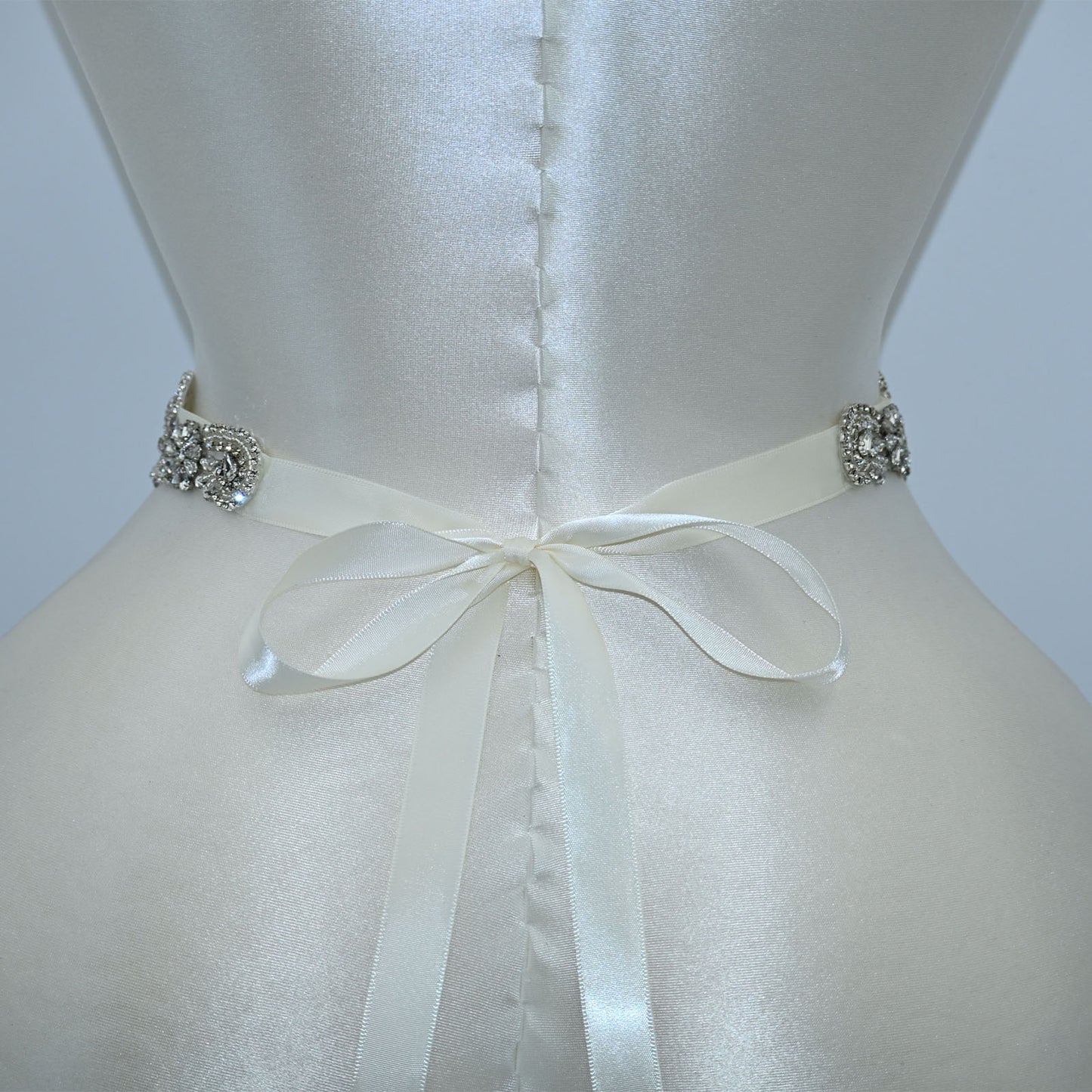 Bridella BS106 Ivory Rhinestone Belt