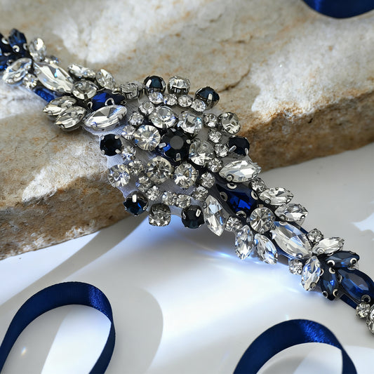 Bridella BS124ML Blue Rhinestone Belt