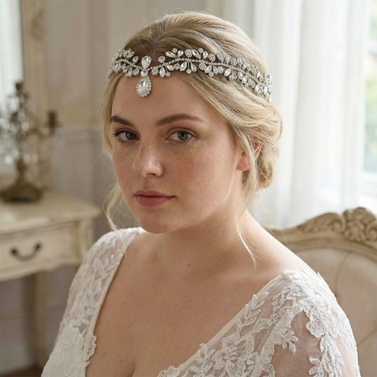 Bridella BHP470-S Silver Rhinestone Headband