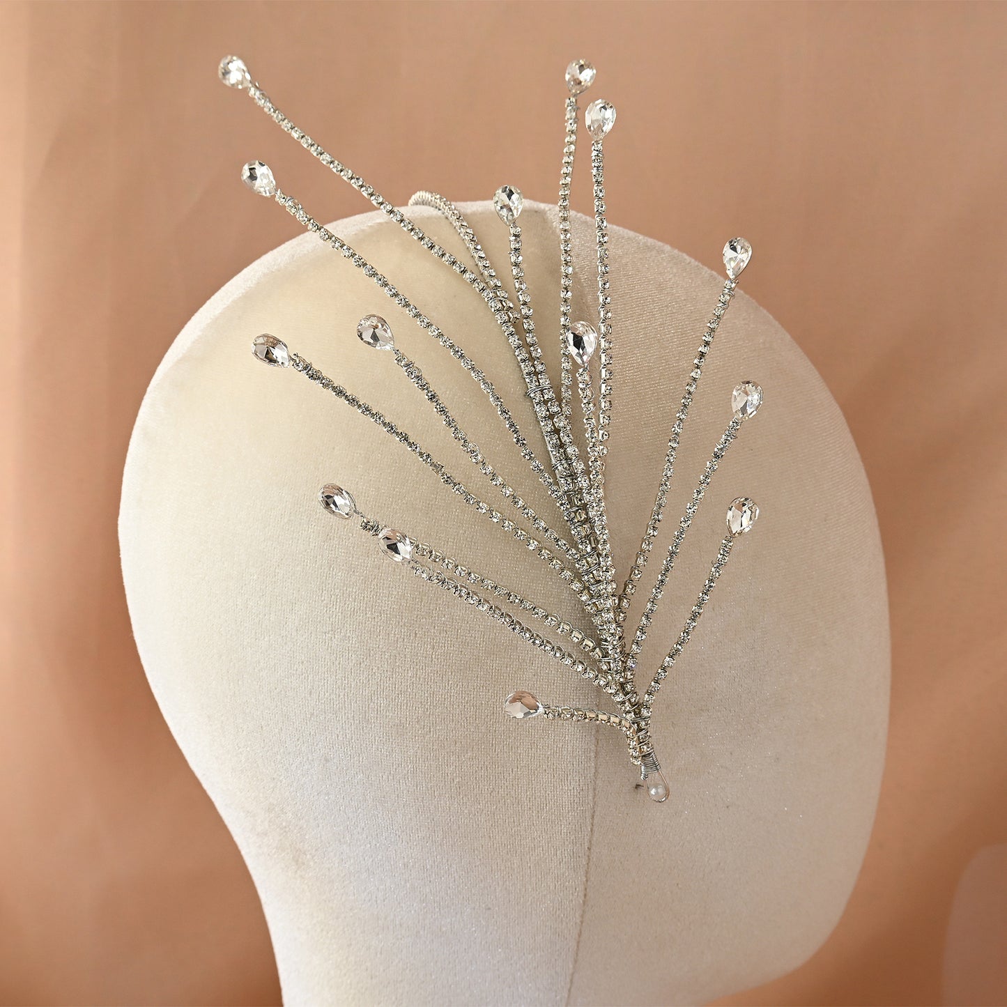 Silver Rhinestone Bridal Headband Hairpiece - Bridella BHP494-S