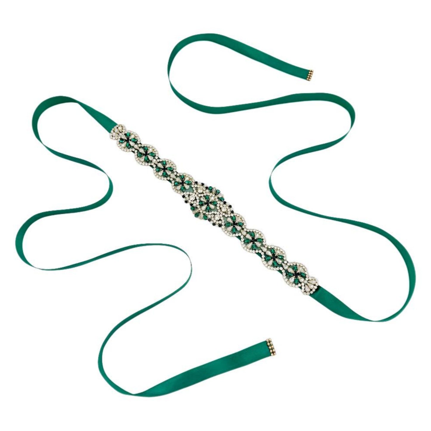 BS161KL emerald rhinestone pearl belt