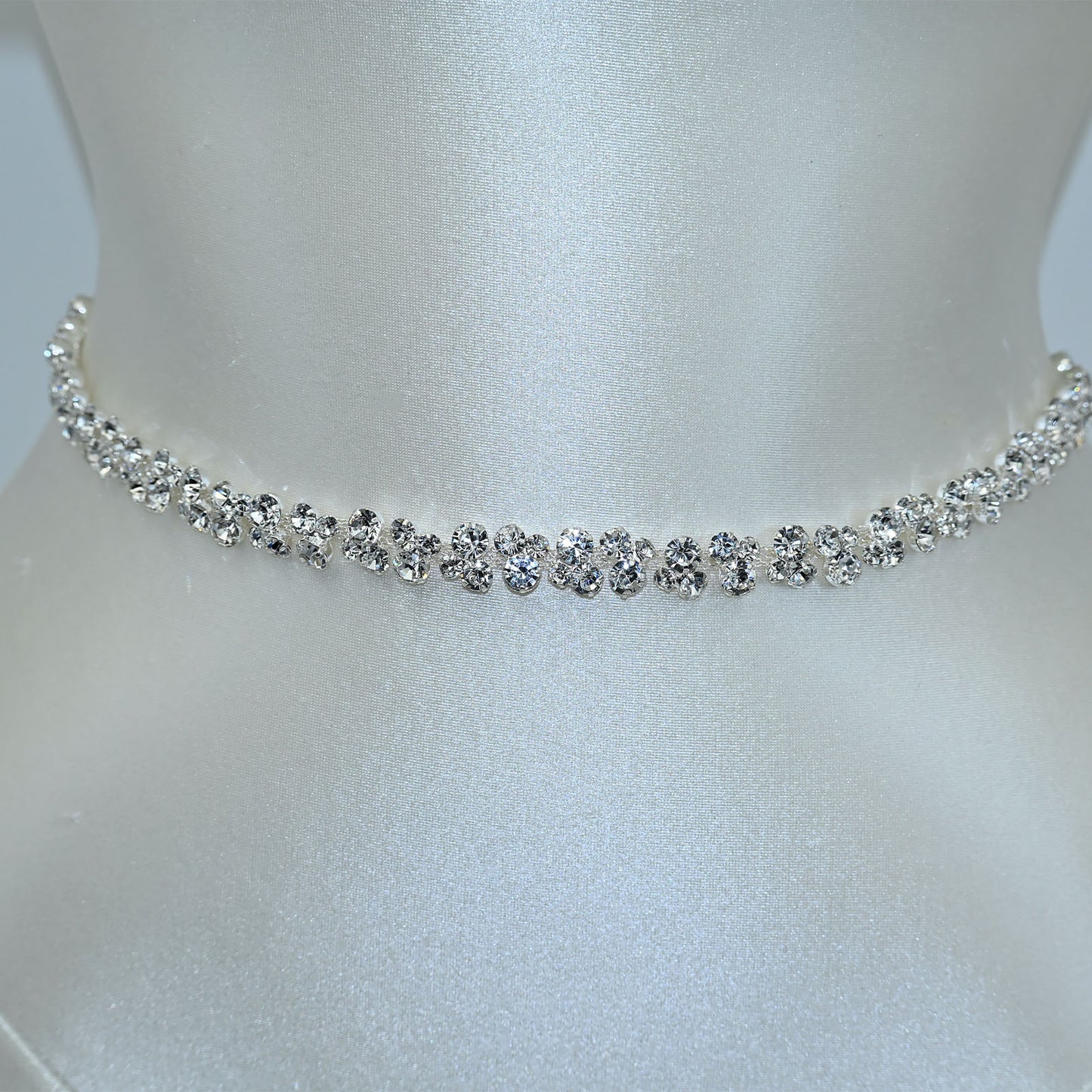 Bridella BS308 Silver Rhinestone Chain Belt