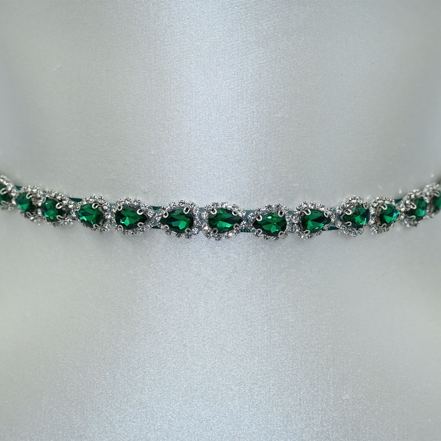 Bridella BS190KL-Green Green Rhinestone Belt