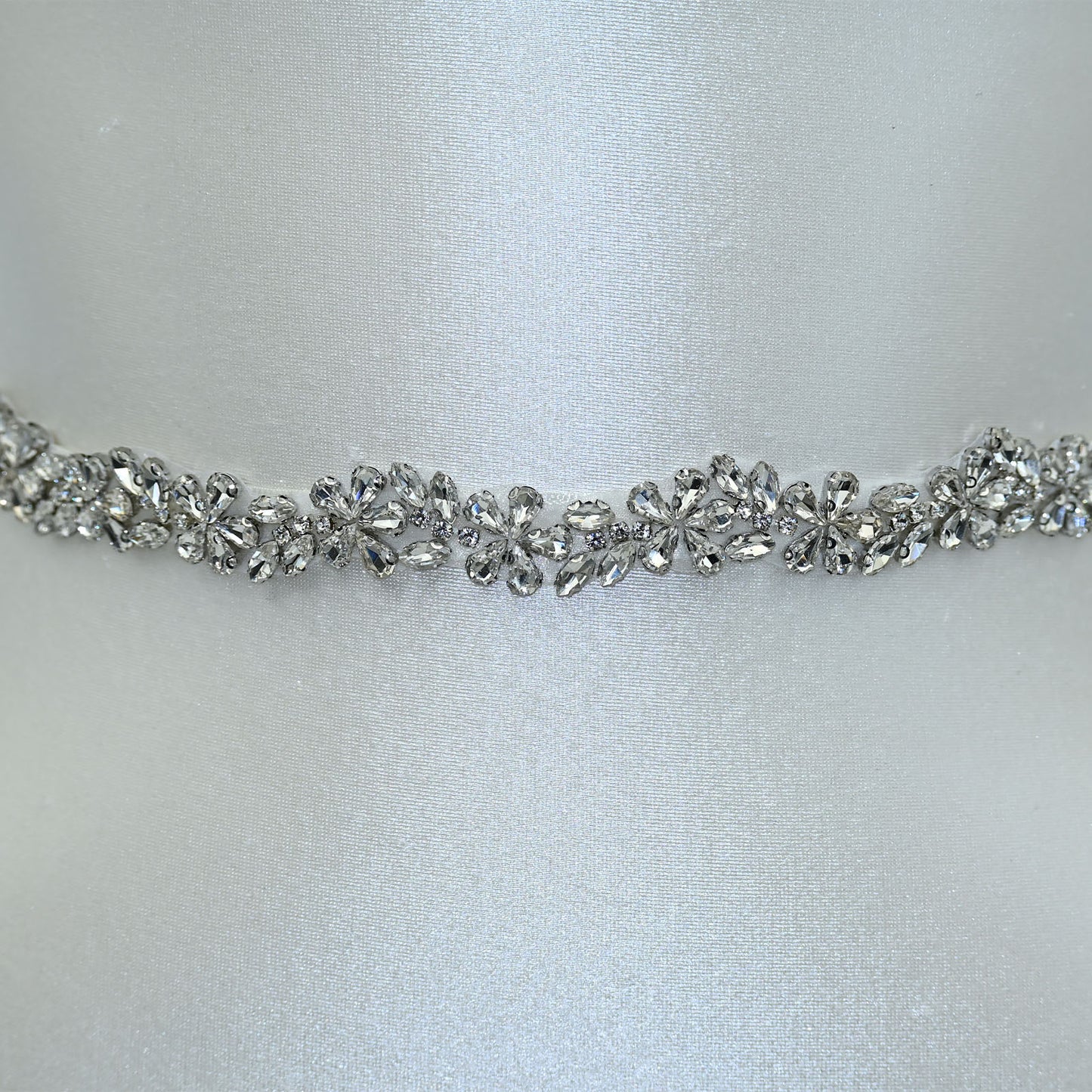 Bridella BS37 Off White Rhinestone Belt