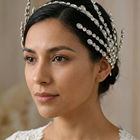 Bridella BHP533-S Silver Rhinestone Tiara
